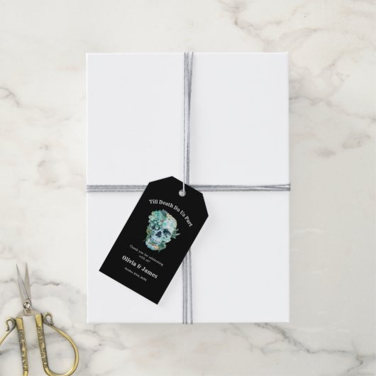 Til Death Do ons Part Gothic Halloween Wedding Cadeaulabel (Met Touw)