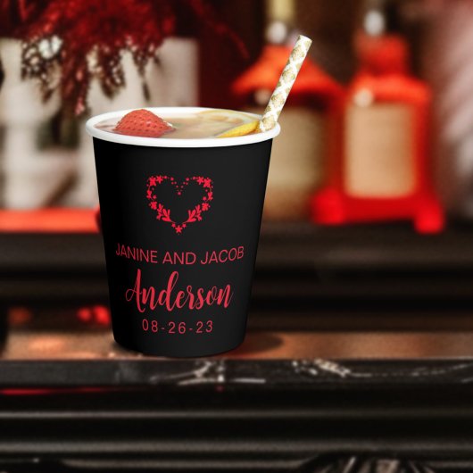 Til Death Do ons Part Gothic Moody Black and Red Papieren Bekers