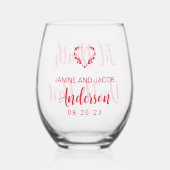 Til Death Do ons Part Gothic Moody Black and Red Wijnglas Zonder Voet (Voorkant)