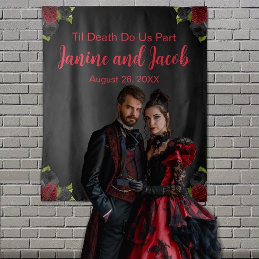 Til Death Do ons Part Gothic Roos Foto Achtergrond Wandkleed