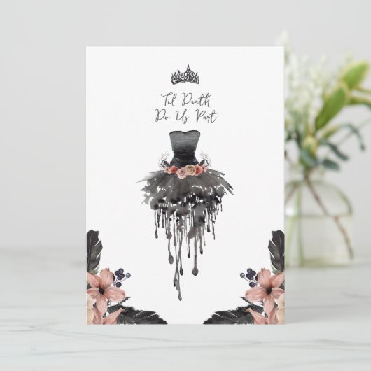 Til Death Do ons Part Gothic Vrijgezellenfeest Kaart (Staand voorkant)