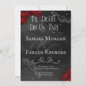 Til Death Do ons Part Gothic Wedding Invite Roos Kaart (Voorkant)