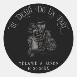 Til Death Do ons Part Gothic Wedding Ronde Sticker