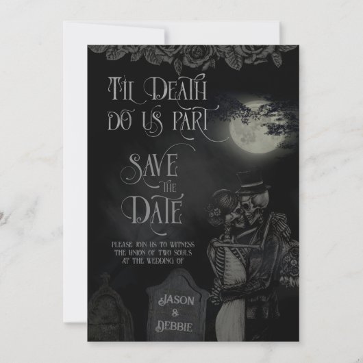 Til Death Do ons Part Gothic Wedding Save The Date (Voorkant)