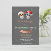 Til Death Do ons Part Halloween Engagement party Kaart (Staand voorkant)