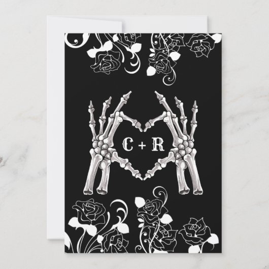 Til Death Do ons Part Halloween Gothic Wedding Inv Kaart (Achterkant)