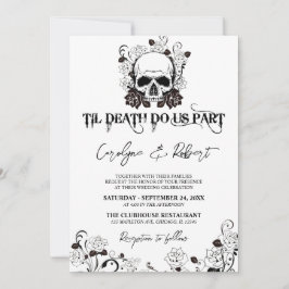 Til Death Do ons Part Halloween Gothic Wedding Inv Kaart