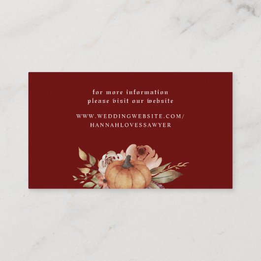 'Til Death Do ons Part Halloween Wedding' Informatiekaartje (Achterkant)