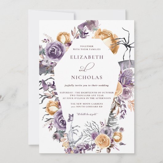 'Til Death Do ons Part Halloween Wedding Invitatio Kaart (Voorkant)
