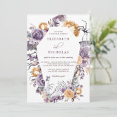 'Til Death Do ons Part Halloween Wedding Invitatio Kaart (Staand voorkant)