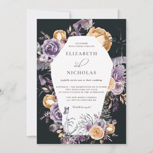 'Til Death Do ons Part Halloween Wedding Invitatio Kaart (Voorkant)