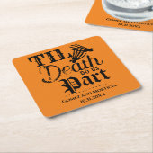 Til Death Do ons Part Halloween Wedding Jubileum Kartonnen Onderzetters (Schuin)