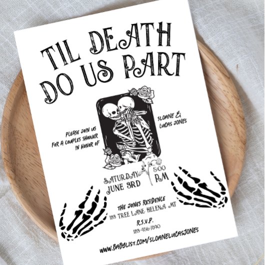 Til Death Do ons Part | Koeschower Invite | B+W Kaart
