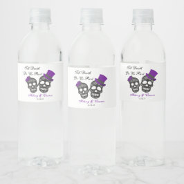 Til Death Do ons Part | Paars en zwart huwelijk Waterfles Etiket