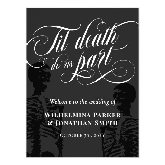 Til Death Do ons Part Skeleton Gothic Welcome Foto Afdruk (Voorkant)