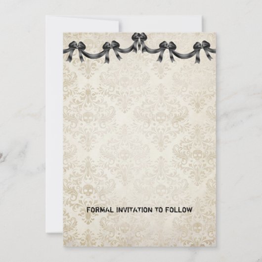 Til Death Do ons Part Skeleton Halloween Wedding Save The Date (Achterkant)