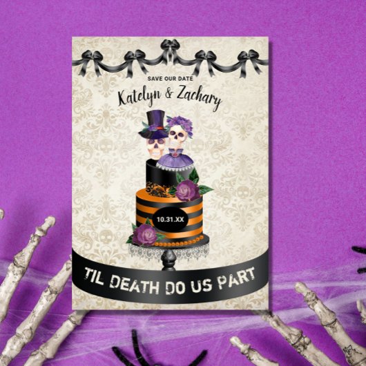 Til Death Do ons Part Skeleton Halloween Wedding Save The Date