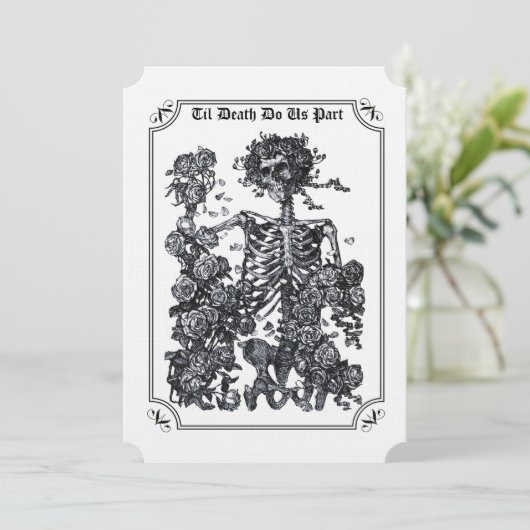 Til Death Do ons Part Skeleton Weddenschap Kaart (Staand voorkant)