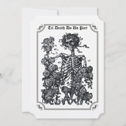 Til Death Do ons Part Skeleton Weddenschap Kaart (Voorkant)