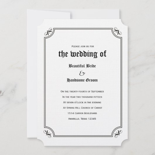 Til Death Do ons Part Skeleton Weddenschap Kaart (Achterkant)