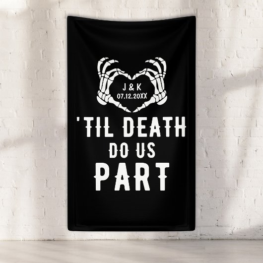 Til Death Do ons Part Skeleton Weddenschap Vertica Spandoek