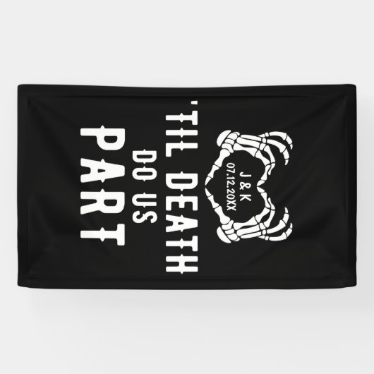 Til Death Do ons Part Skeleton Weddenschap Vertica Spandoek (Horizontaal)