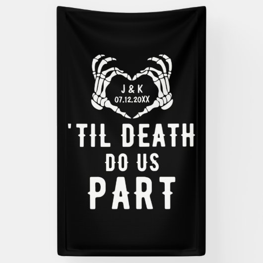 Til Death Do ons Part Skeleton Weddenschap Vertica Spandoek (Verticaal)