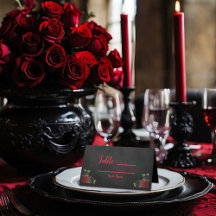 Til Death Do ons Party Gothic Red & Black Rozen