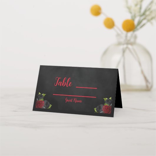 Til Death Do ons Party Gothic Red & Black Rozen Plaatskaartje (Voorkant)