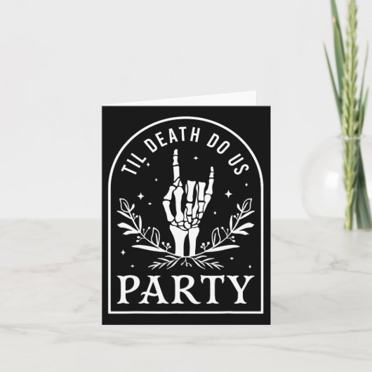 Til Death Do ons Party Retro Halloween Bachelorett Kaart (Voorkant)