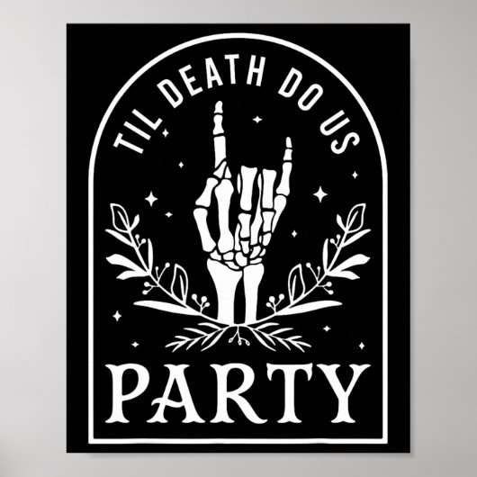 Til Death Do ons Party Retro Halloween Bachelorett Poster (Voorkant)