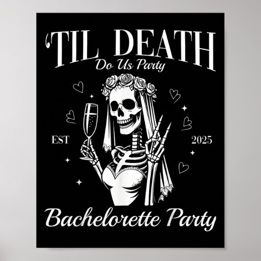 Til Death Do ons Party Retro Halloween Bachelorett Poster (Voorkant)