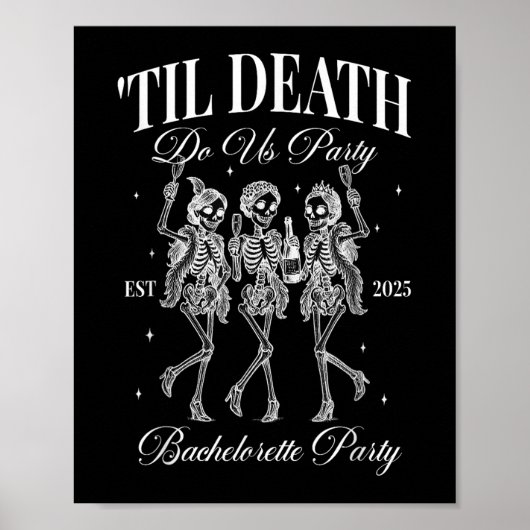 Til Death Do ons Party Retro Halloween Bachelorett Poster (Voorkant)