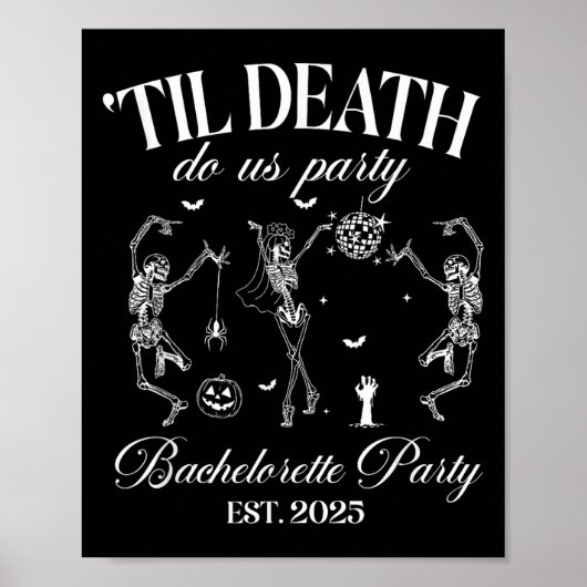 Til Death Do ons Party Retro Halloween Bachelorett Poster (Voorkant)