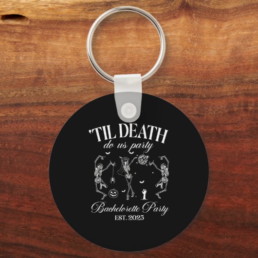Til Death Do ons Party Retro Halloween Bachelorett Sleutelhanger (Voorkant)
