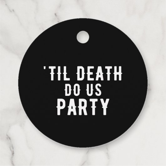 Til Death Do ons Party Vrijgezellenfeest Dank u Bedankjes Labels (Achterkant)