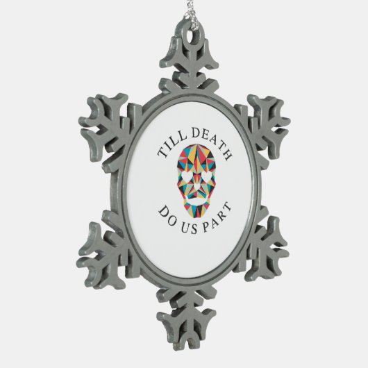 Til Death Do Us Grappig & Klassiek Halloween Tin Sneeuwvlok Ornament (Links)