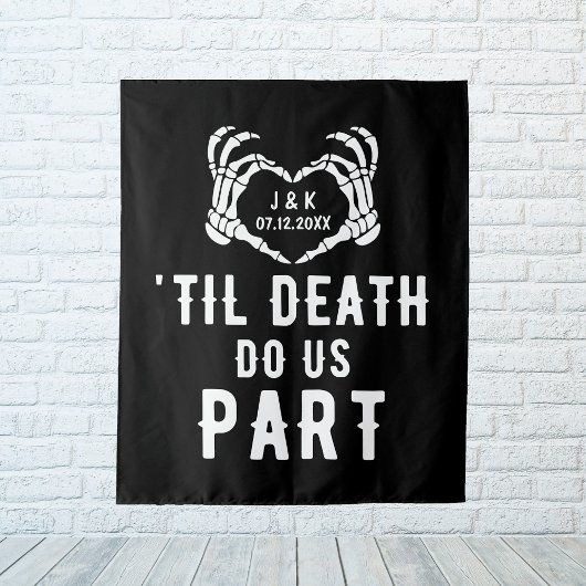 Til Death Do Us Part Achtergrond Bruiloft Feest Aa Wandkleed