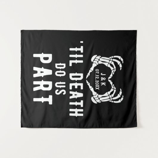 Til Death Do Us Part Achtergrond Bruiloft Feest Aa Wandkleed (Voorkant (horizontaal))