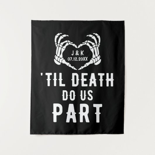 Til Death Do Us Part Achtergrond Bruiloft Feest Aa Wandkleed (Voorkant)