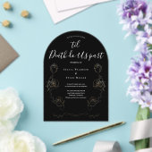 Til Death Do US Part Black Gothic Wedding Acryl Uitnodigingen (Insitu (Huwelijk))
