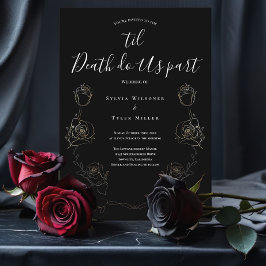Til Death Do US Part Black Gothic Wedding Kaart