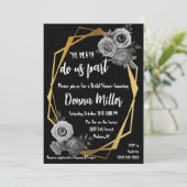 Til Death Do us Part Bloemen, Goud, Vrijgezellenfe Kaart (Staand voorkant)