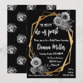 Til Death Do us Part Bloemen, Goud, Vrijgezellenfe Kaart (Voorkant / Achterkant)