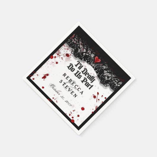 Til Death Do US Part Blood Splatter Halloween Servetten (Hoek)