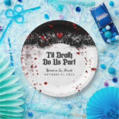 Til Death Do US Part Blood Splatter Names Weddensc Papieren Bordje (Feest)
