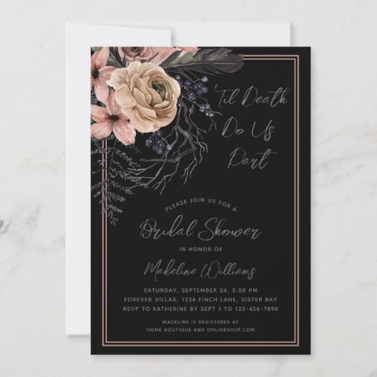 Til Death Do us Part Bridal Shower Uitnodiging (Voorkant)