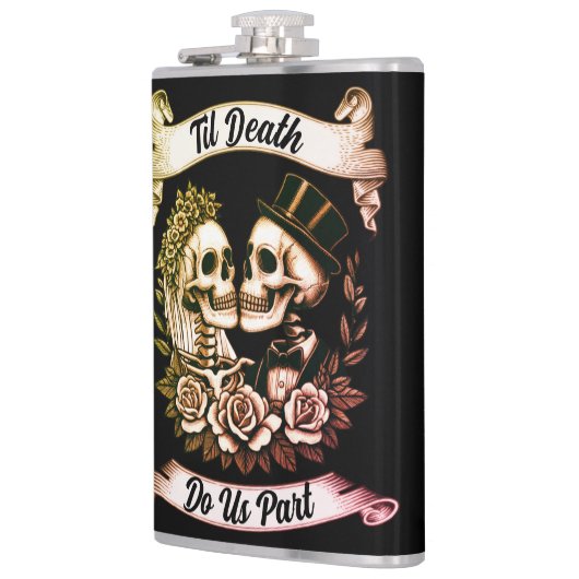 Til Death Do Us Part: Bruid & bruidegom skelet Heupfles (Links)