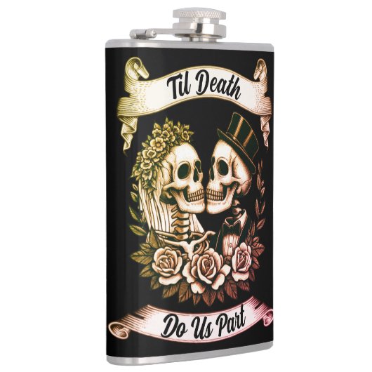 Til Death Do Us Part: Bruid & bruidegom skelet Heupfles (Rechts)