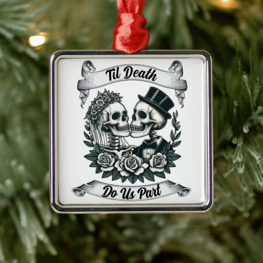 Til Death Do Us Part: Bruid & bruidegom skelet Metalen Ornament (Boom)